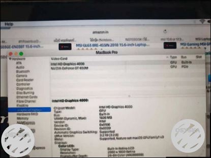 Macbook pro with retina display i7 256gb ssd mid 2012