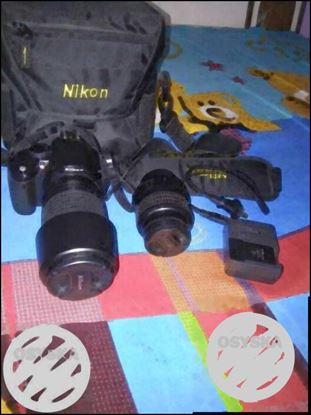 Dslr nikon black 3000d lense 70-300 and 18-55.