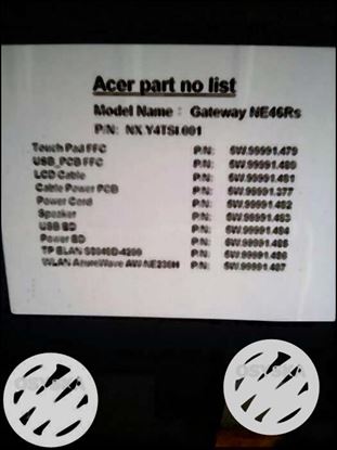 Acer gateway NE46RS laptop this laptop is for
