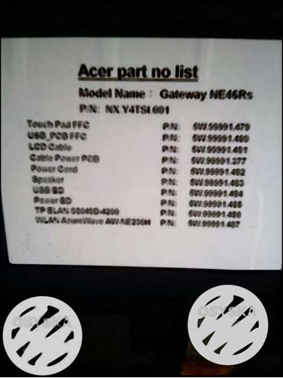 Acer gateway NE46RS laptop this laptop is for
