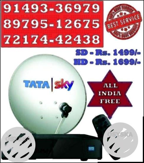 Tata Sky HD Box New Connection With One Month Free 238 Chenals