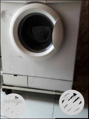 White And Black Front-load Washing Machine