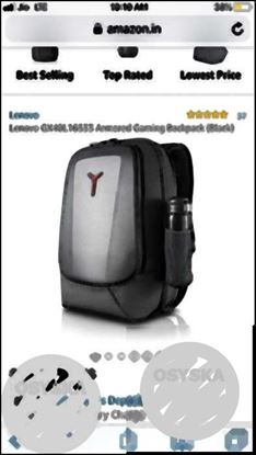 Black And Gray Lenovo Armored Gaming Backpack Screenshot