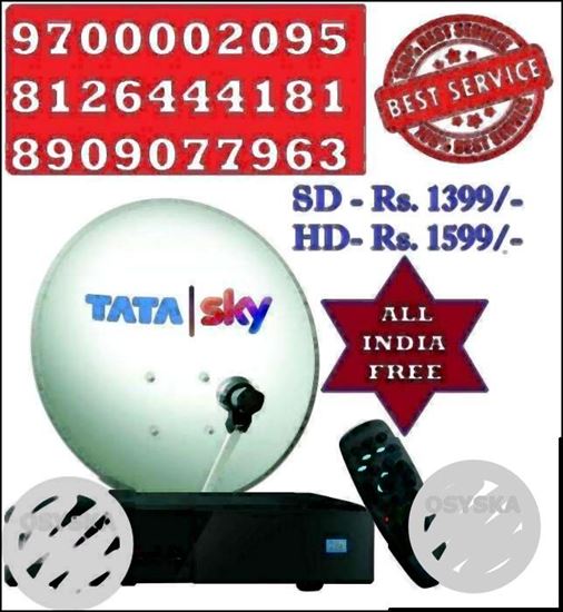 Tata Sky HD Box New Connection With One Month Free 238 Chenals