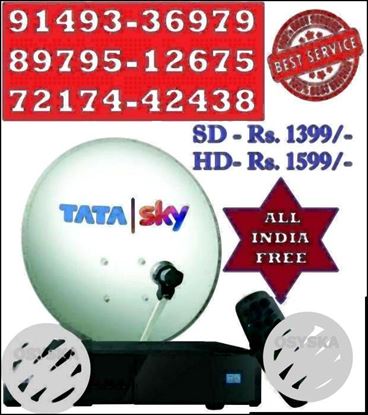 Tata Sky HD Box New Connection With One Month Free 238 Chenals(COD)