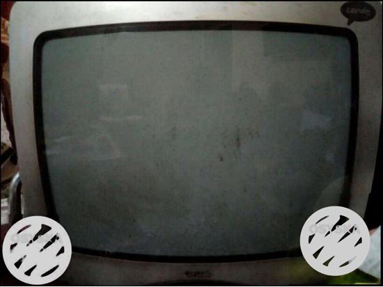 Black And Gray CRT TV