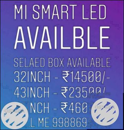 Mi Smart LED Available Sealed Box Available 32