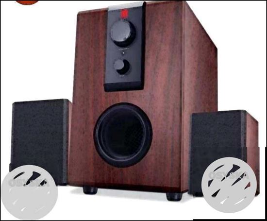 Brown And Black Speaker System