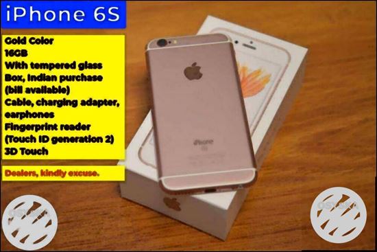 Apple iPhone 6S 16GB Gold with box, bill, accessories and latest iOS