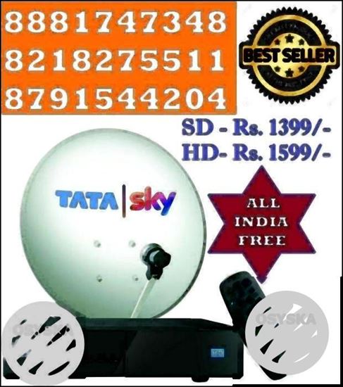 Tata Sky HD Box New Connection With One Month Free 238 Chenals(COD)