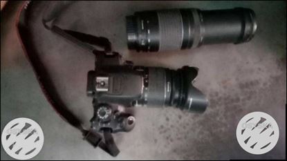700d camera with 300mm lens with 55 mm and two