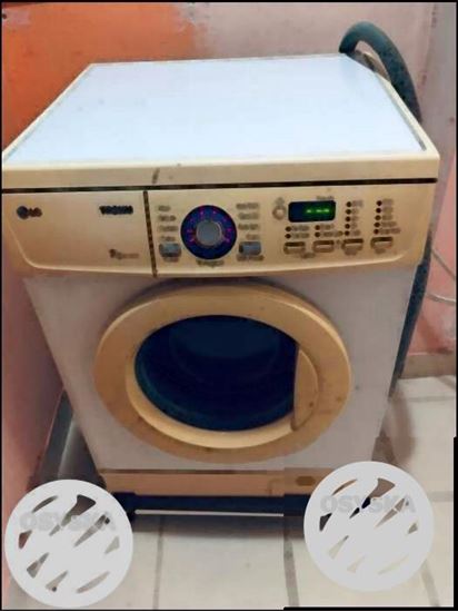 LG White And Gray Front-load Washing Machine