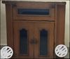 Brown Wooden TV Hutch With Flat Screen Television