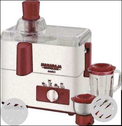 Maharaja Whiteline Mark-1 450 W Juicer Mixer Grinder (White, Red, 2 J