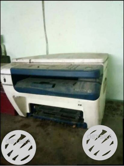 White And Blue HP Desktop Printer