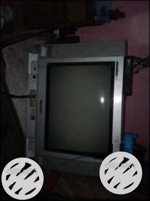 Gray And Black CRT TV