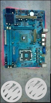 Blue And Gray Computer Motherboard