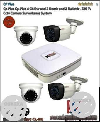 White And Black Security Camera Set