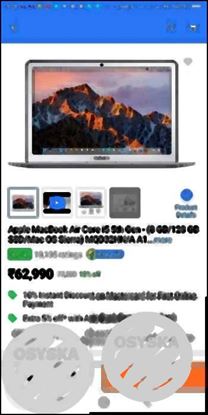 Apple macbook air core 8gb 128 gb i5 5th gen.