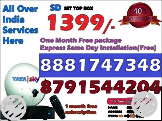 Tata SKY HD BOX - One month Free Dhamaka pack 238 Channels COD