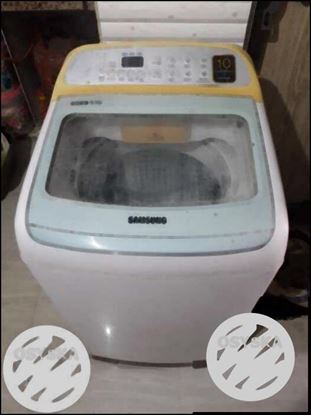 White And Gray Samsung Top-load Washing Machine