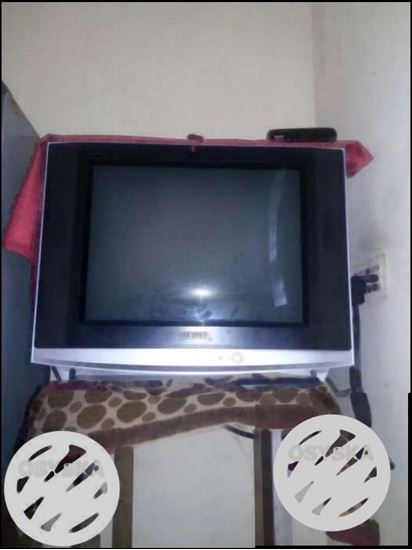 Gray And Black CRT TV