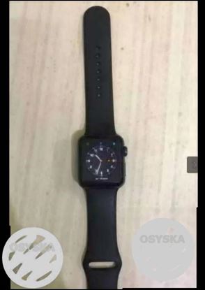 Black Apple Watch With Black Sports Band