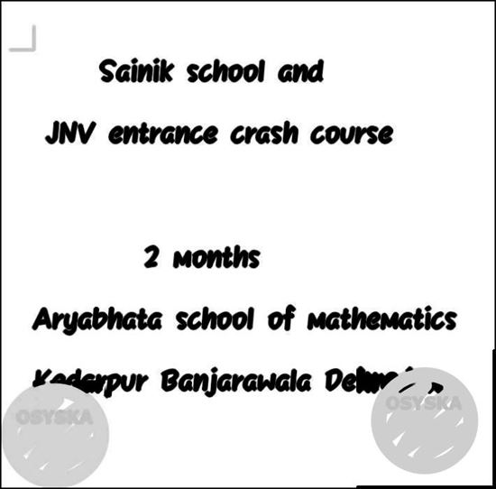 Specially designed crash course for sainik school