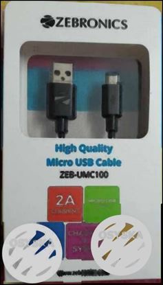 Black Zebronics Micro USB Cable Box