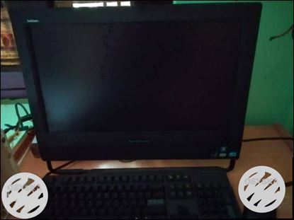 Black lenovo Flat Screen Computer.