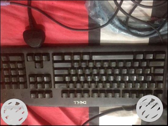 Black And Gray Corded Computer Keyboard